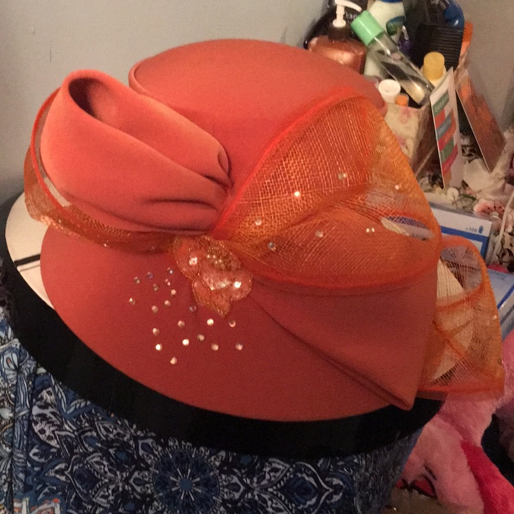 Fancy Orange Special Occasion Hat